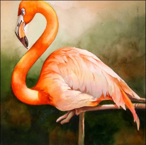 Flamingo a Head Above by Linda Mullen