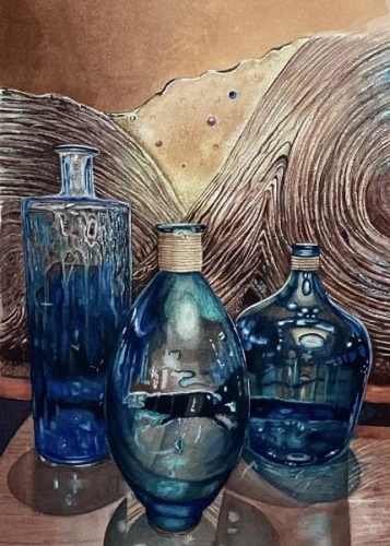 Blue Bottles  by Janet Gilliland