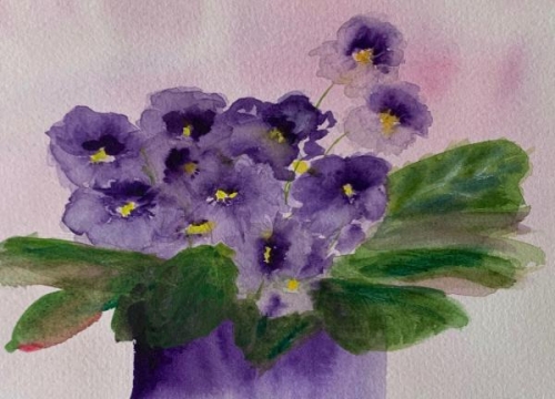 Mom's Violets by Gloria Henderson