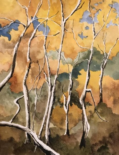 Aspens at Lundy Lake by Carla Scheidlinger