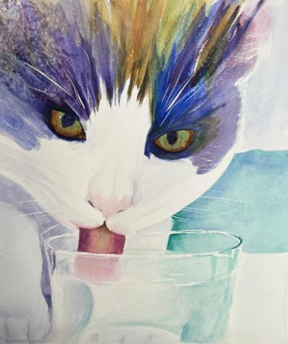 Thirsty Kitty by Gloria Henderson
