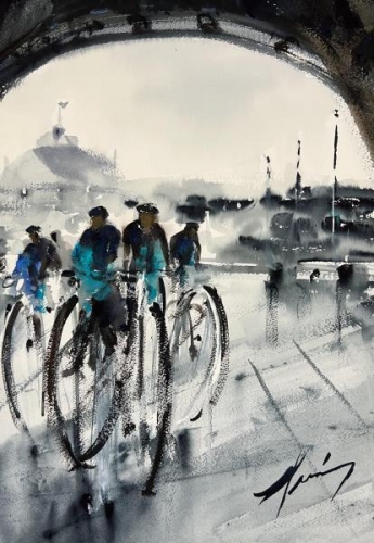  Honorable Mention,  - Paris Bike Race by Luis Juarez