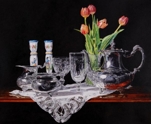 Silver Crystal and Tulips by Laurin McCracken